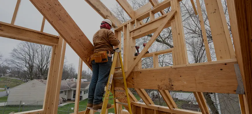 Construction Management intern gaining hands-on experience on a commercial project with R. Yoder Construction in Northern Indiana